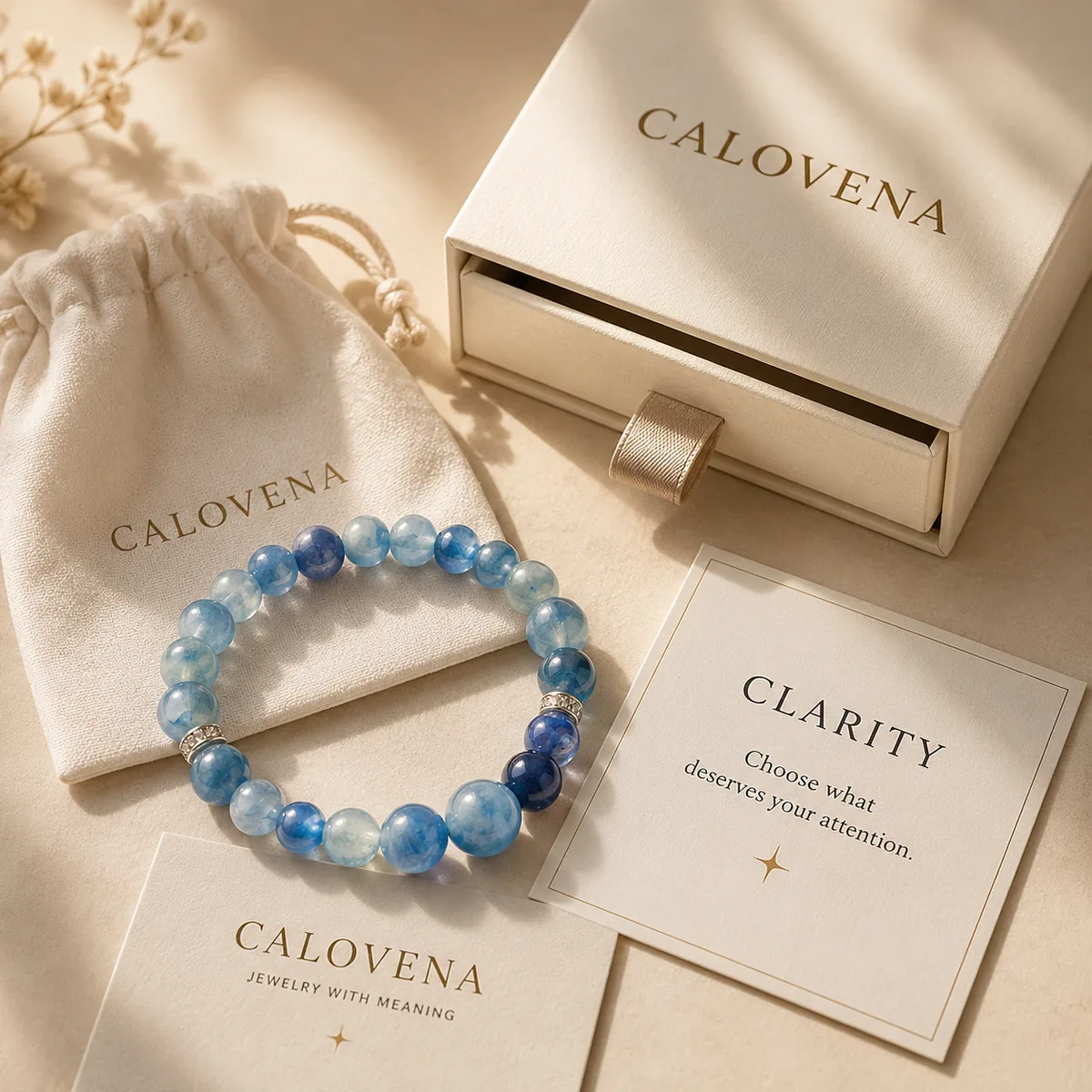 Calovena clarity bracelet with branded gift box for meaningful gifting